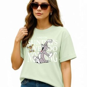 Bewakoof Women's Cotton Oversized Fit Half Sleeve Round Neck T-Shirt | Casual wear | Streetwear | Oversized Tshirt for Woman Cotton| Baggy